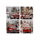 Canvas Wall Art Asstd (Truck With Presents) - Set of 4