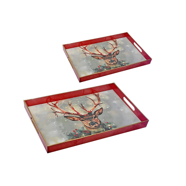 Nested Tray - Deer (Set Of 2)