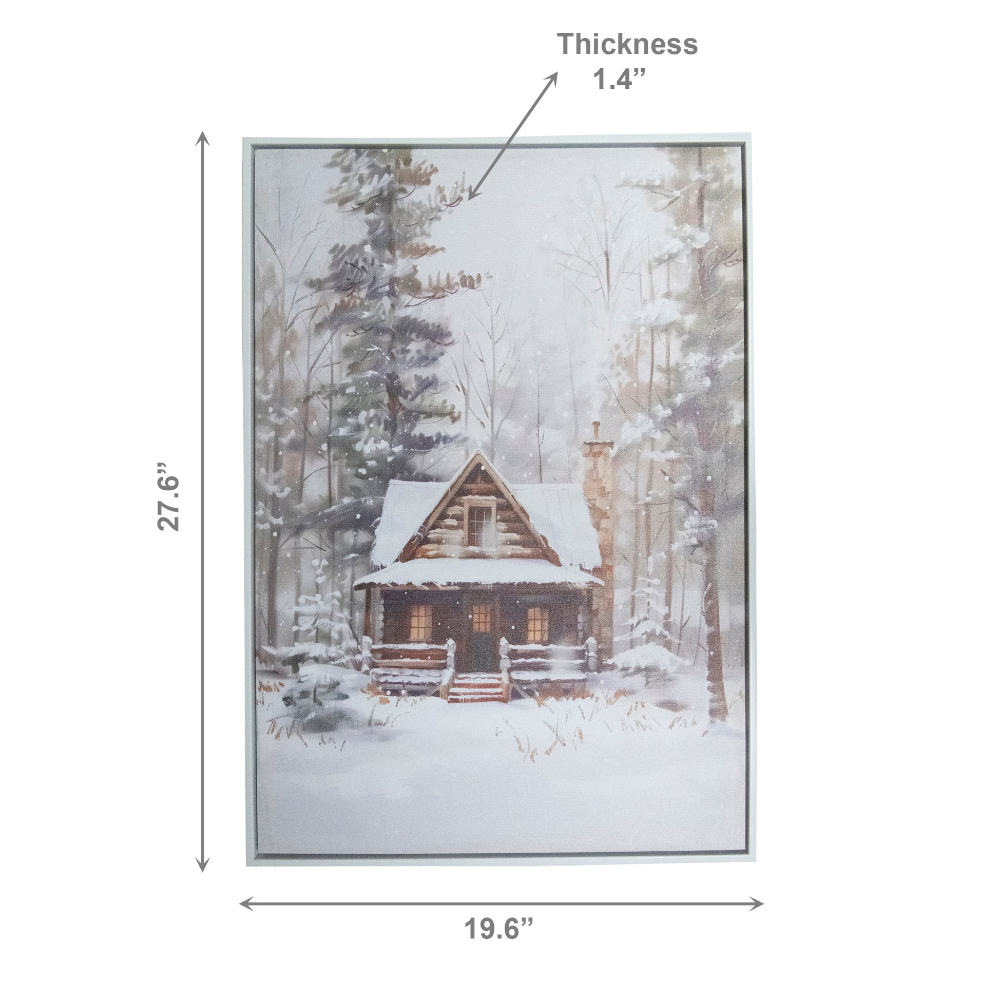 20" X 28" Framed Canvas Wall Art Winter Cabin, Winter, Wall Decor, Holiday Decor