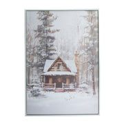 20" X 28" Framed Canvas Wall Art Winter Cabin, Winter, Wall Decor, Holiday Decor