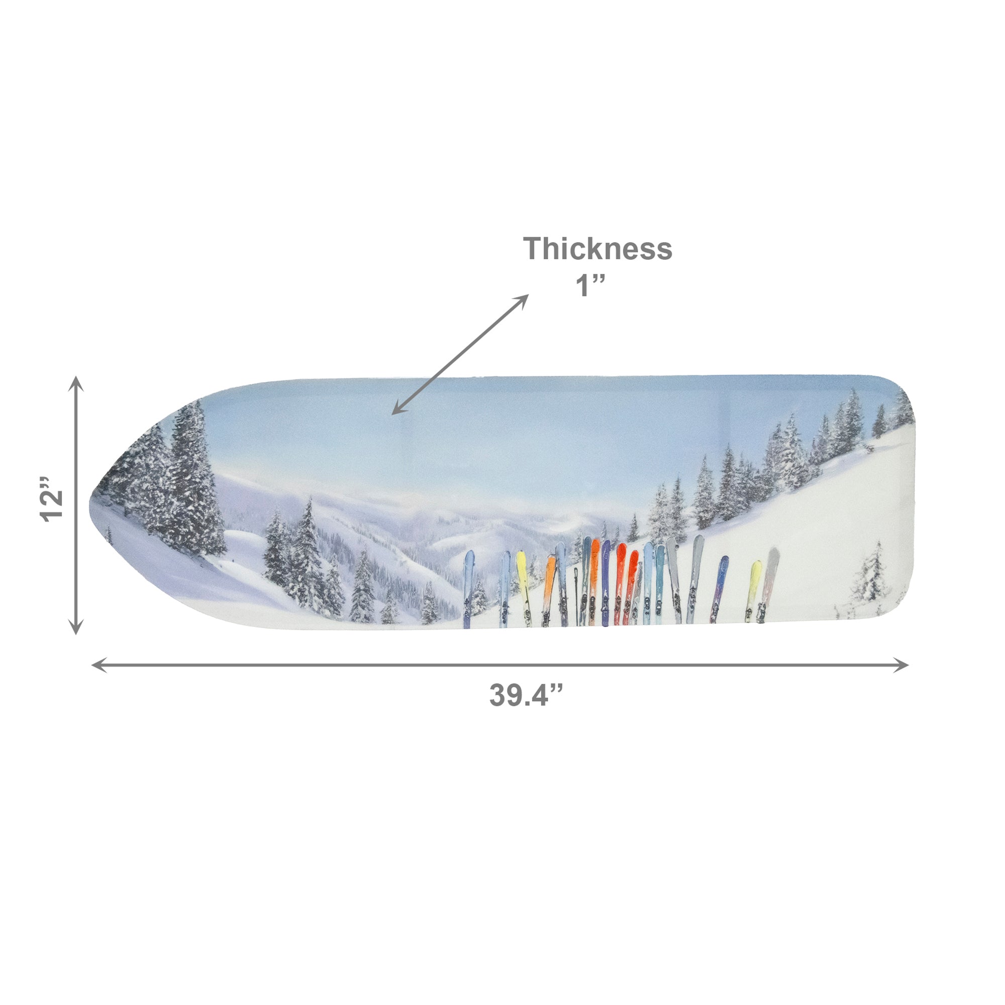 Surfboard Shaped Canvas Wall Art Alpine Ski Scene, Winter, Wall Decor, Holiday Decor