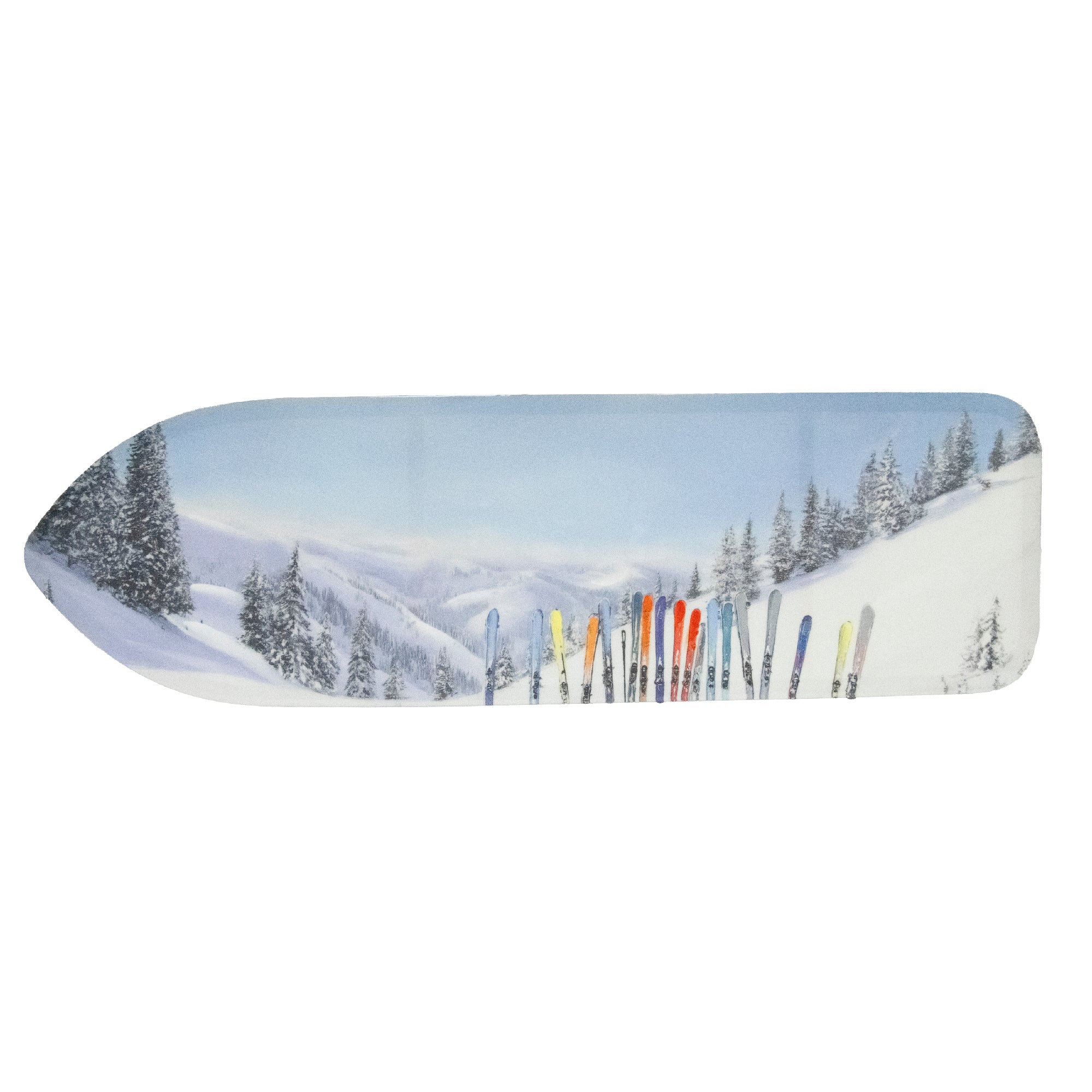 Surfboard Shaped Canvas Wall Art Alpine Ski Scene, Winter, Wall Decor, Holiday Decor