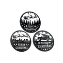 Round Galvanized Scenic Wall Decor (Merry Christmas) (Asstd) - Set of 3