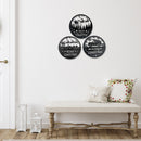 Round Galvanized Scenic Wall Decor (Merry Christmas) (Asstd) - Set of 3