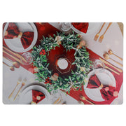 Plastic Placemat Holiday Dinner Set Of 12, Holiday Dinner Plastic Placemat Set Of 12, Festive Table Setting