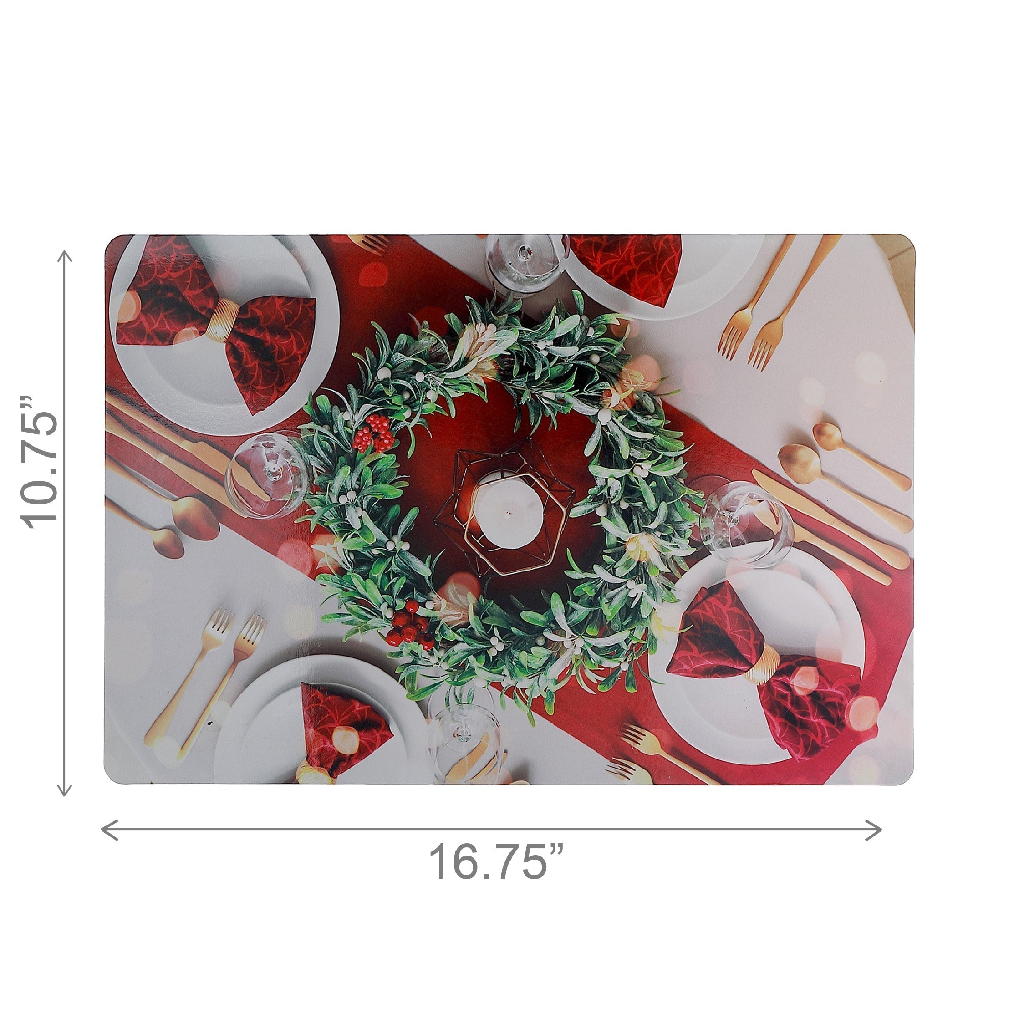 Plastic Placemat Holiday Dinner Set Of 12, Holiday Dinner Plastic Placemat Set Of 12, Festive Table Setting