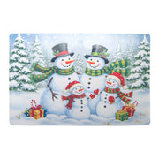 Plastic Placemat Snowman Family, Christmas, Placemat, Holiday Decor- Set of 12