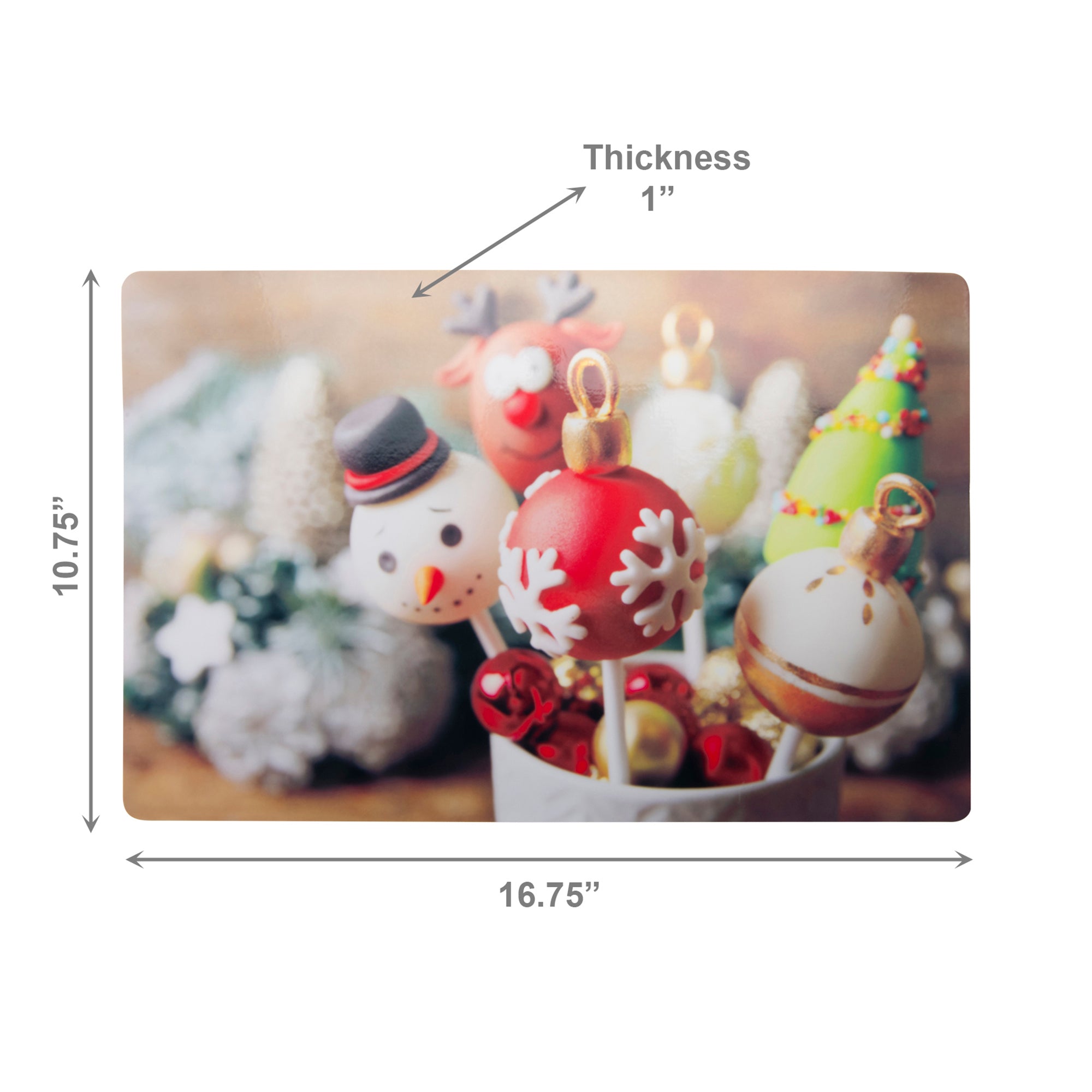 Plastic Placemat Holiday Cake Pop, Placemat, Holiday Decor- Set of 12