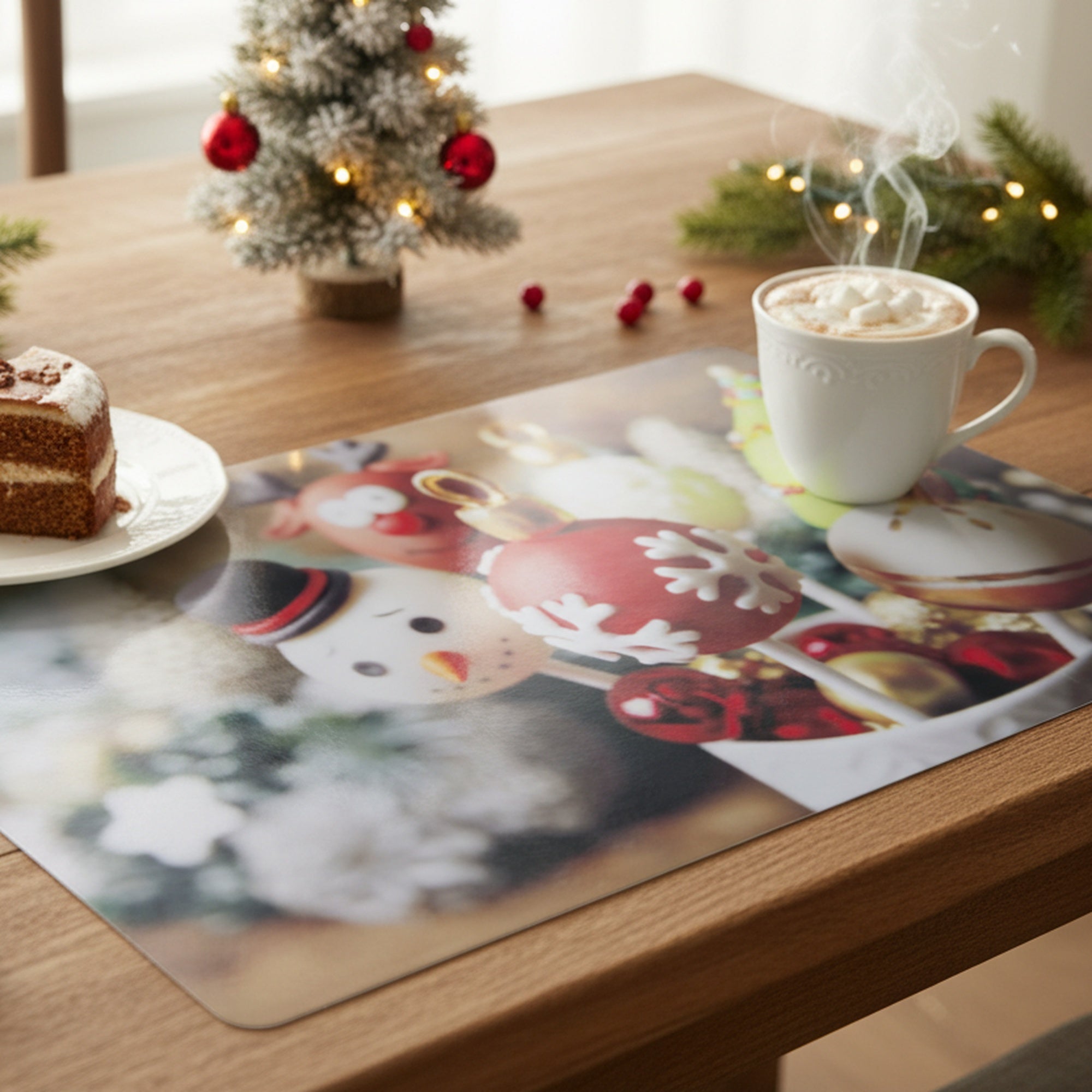 Plastic Placemat Holiday Cake Pop, Placemat, Holiday Decor- Set of 12