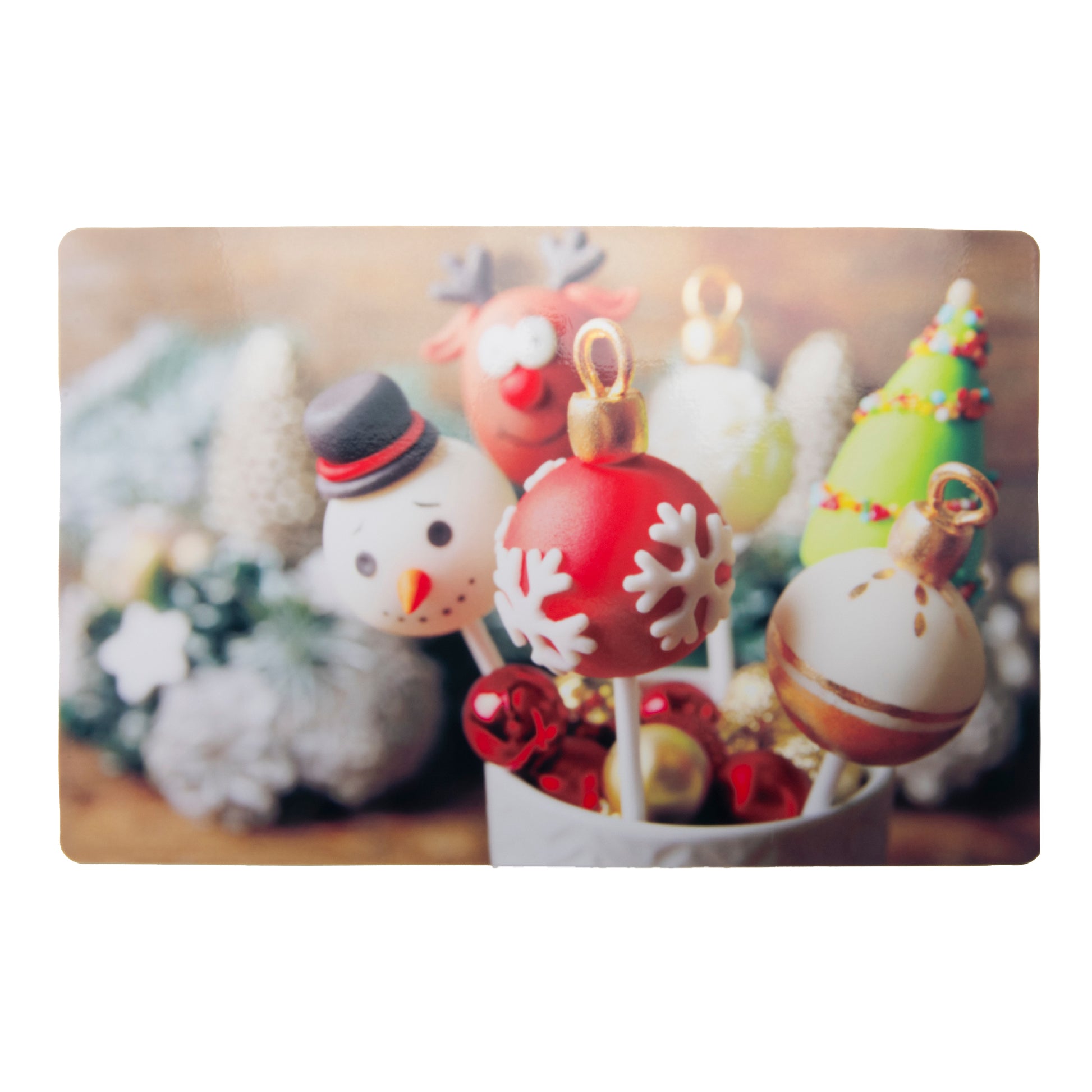 Plastic Placemat Holiday Cake Pop, Placemat, Holiday Decor- Set of 12