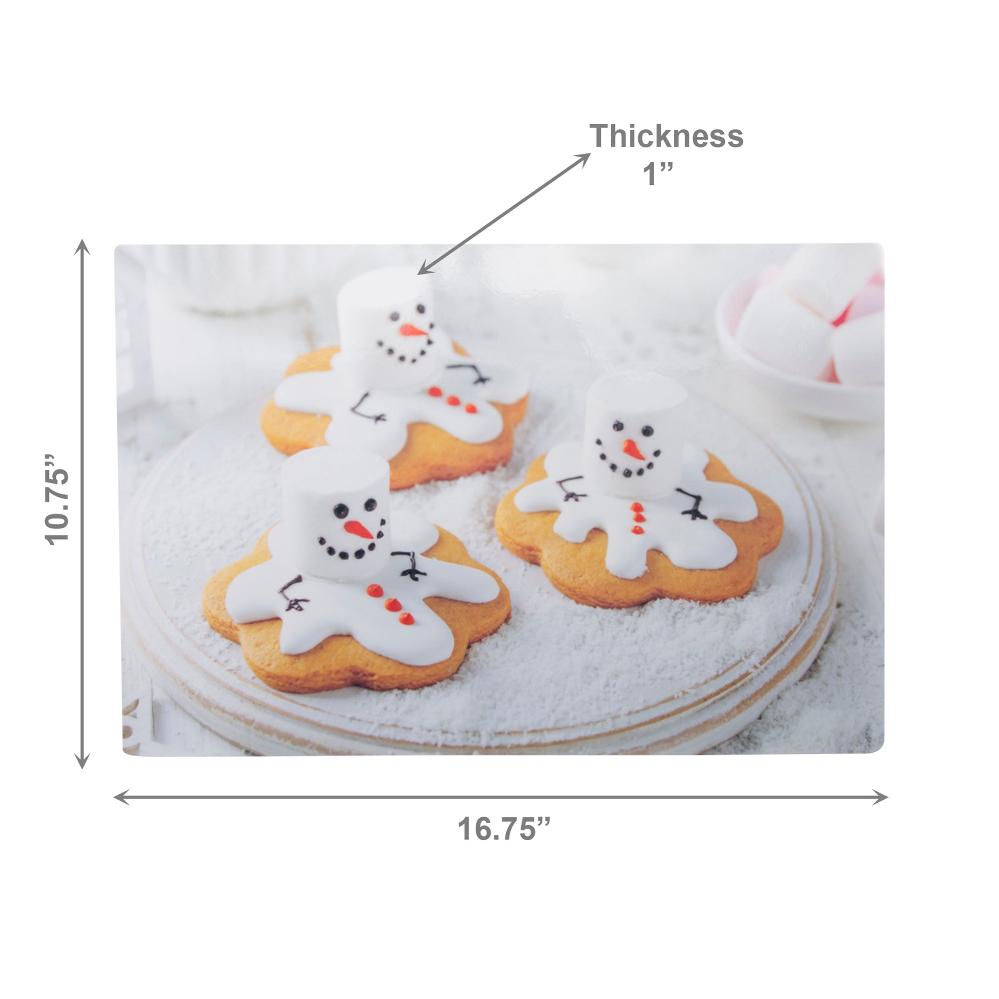 Plastic Placemat Melting Snowman Cookies, Christmas, Placemat, Holiday Decor- Set of 12