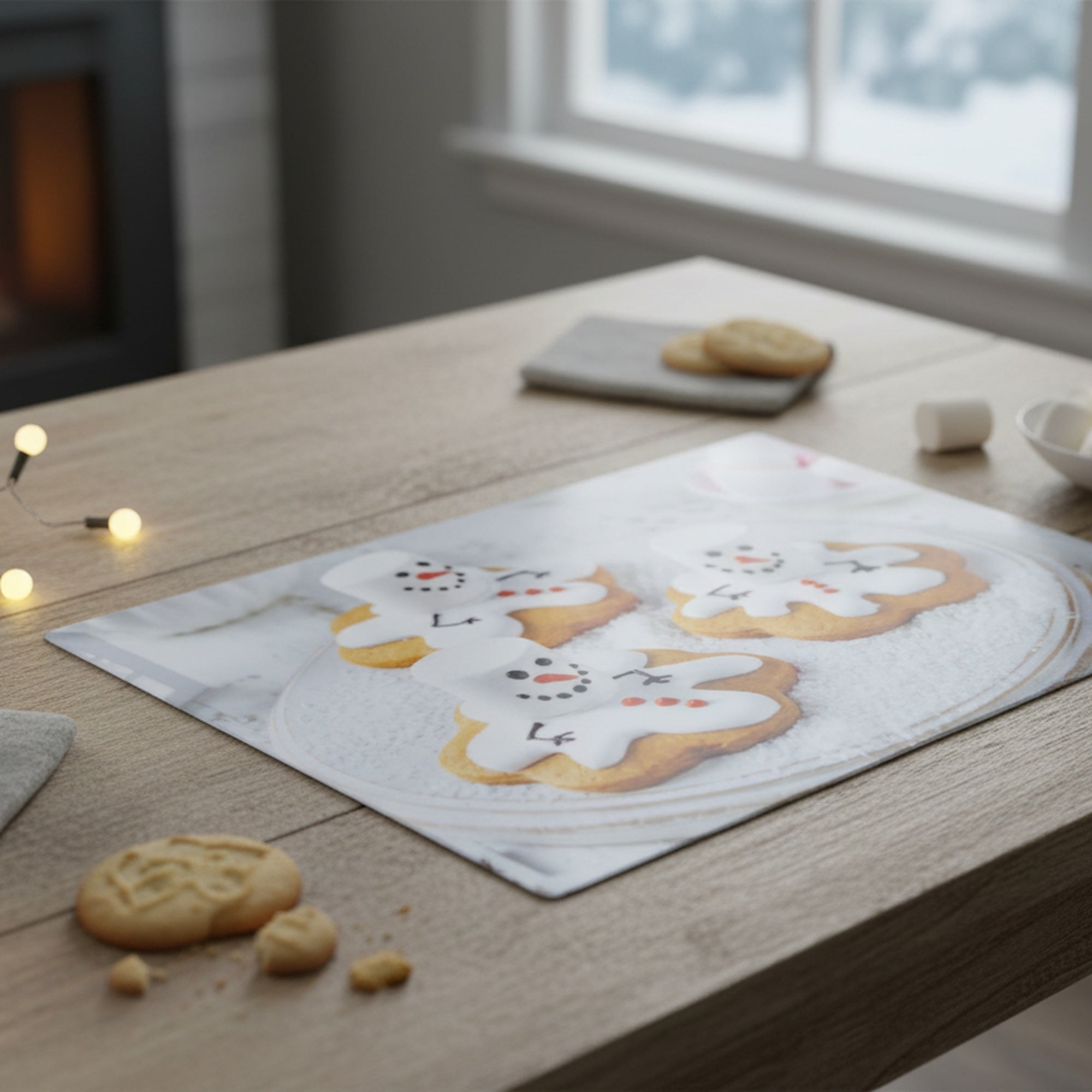 Plastic Placemat Melting Snowman Cookies, Christmas, Placemat, Holiday Decor- Set of 12