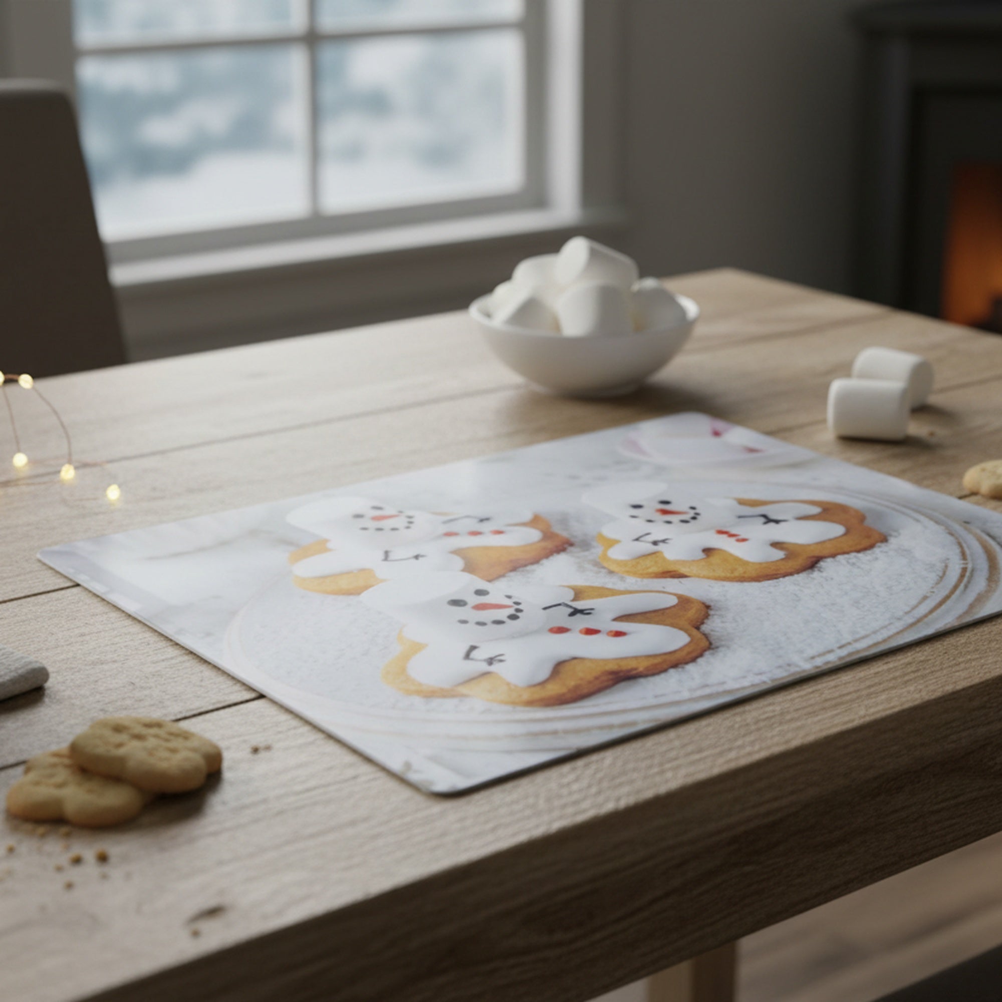 Plastic Placemat Melting Snowman Cookies, Christmas, Placemat, Holiday Decor- Set of 12
