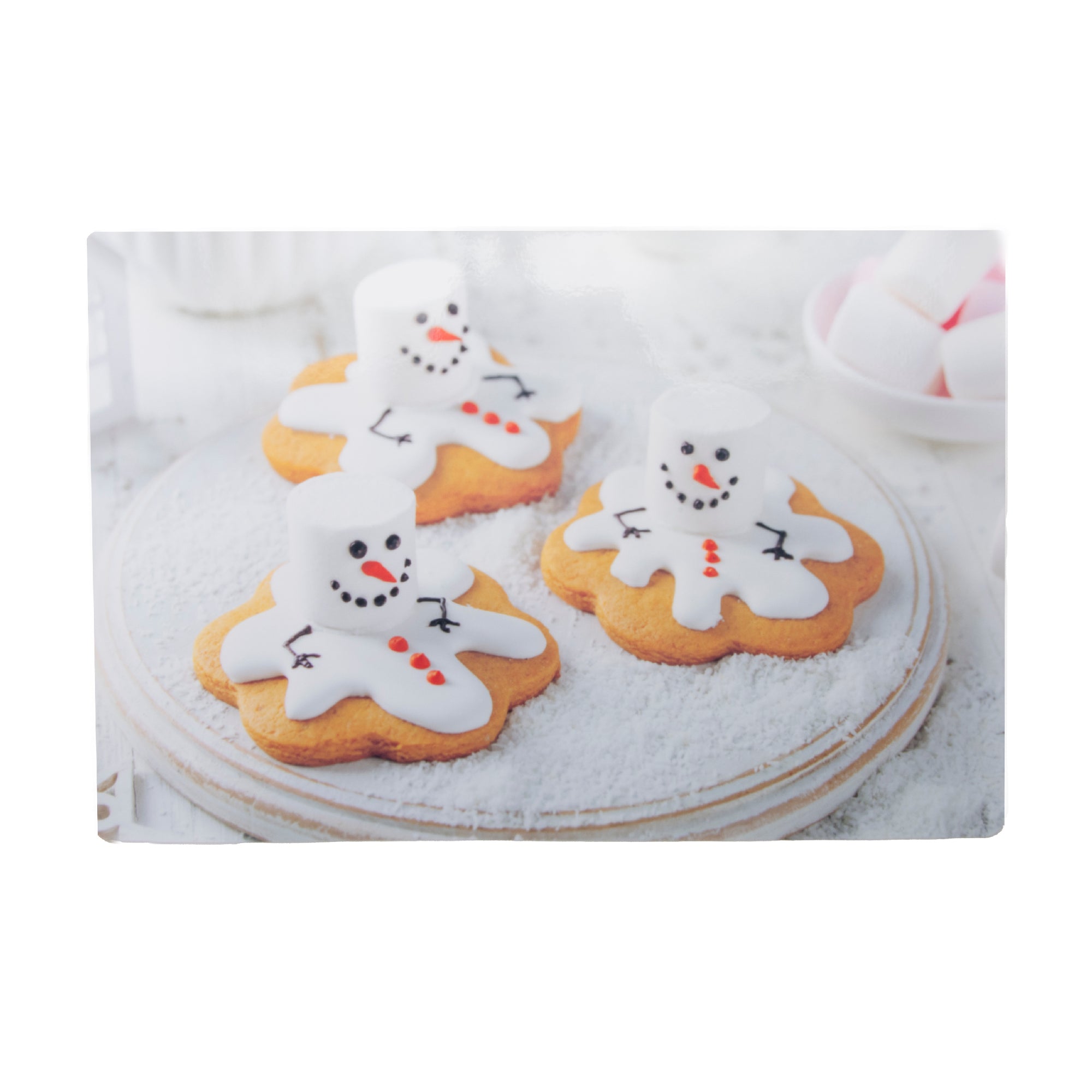 Plastic Placemat Melting Snowman Cookies, Christmas, Placemat, Holiday Decor- Set of 12