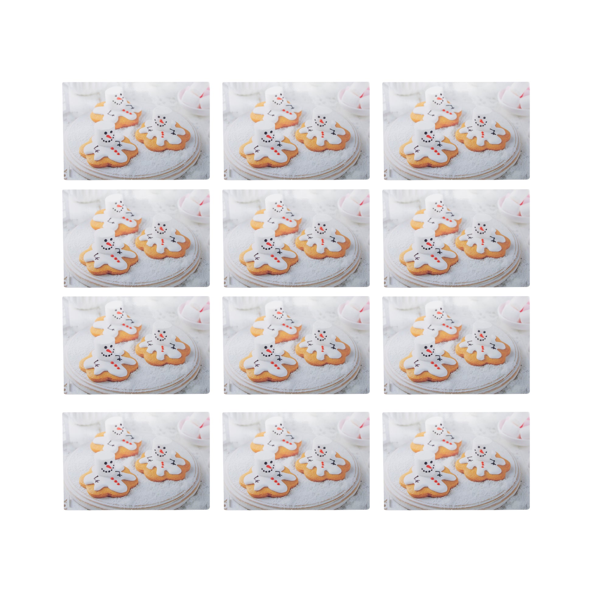 Plastic Placemat Melting Snowman Cookies, Christmas, Placemat, Holiday Decor- Set of 12