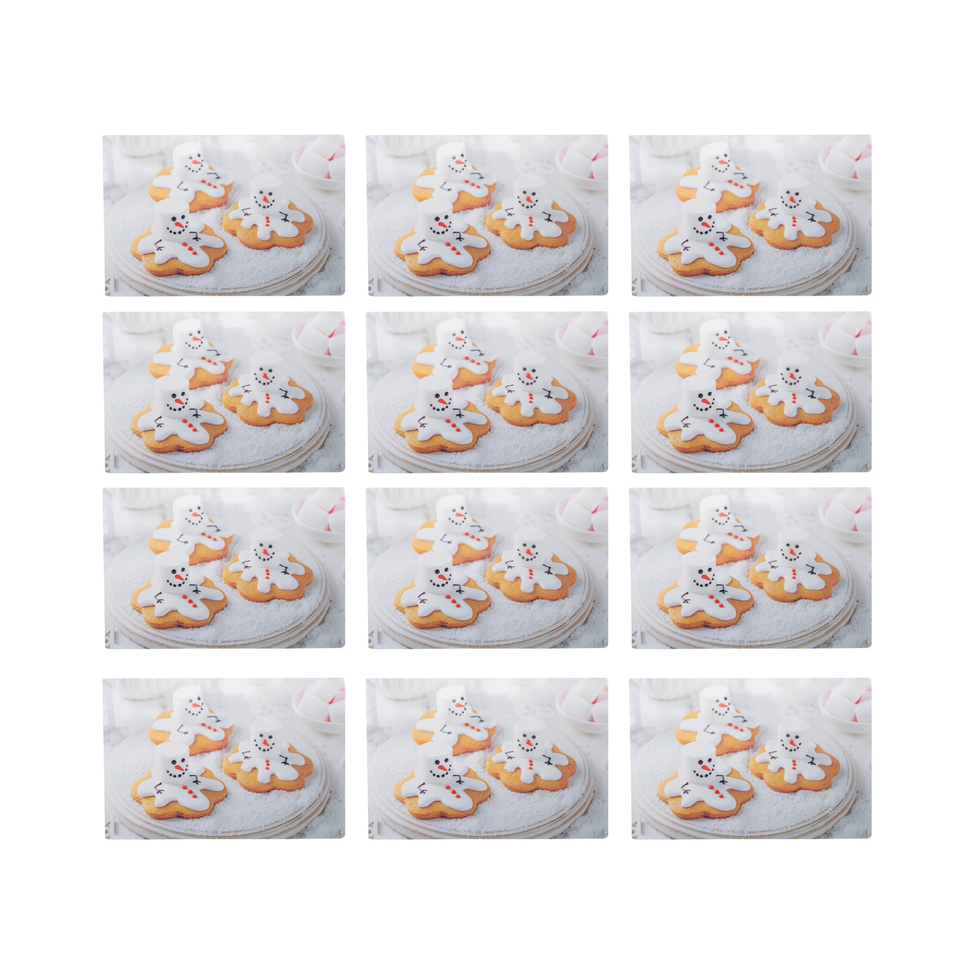 Plastic Placemat Melting Snowman Cookies, Christmas, Placemat, Holiday Decor- Set of 12