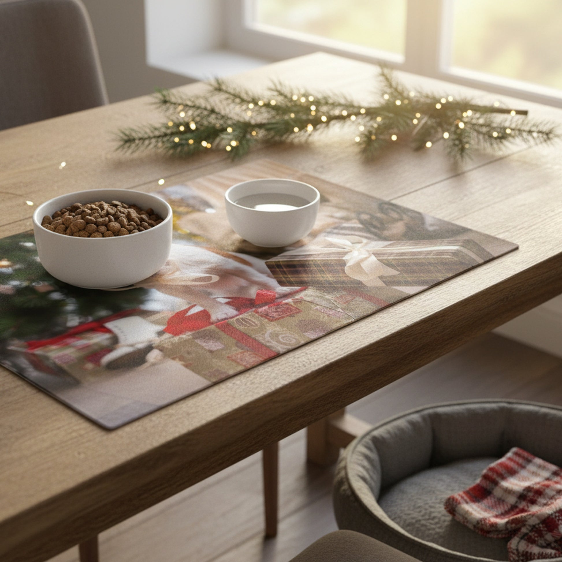 Plastic Placemat Dog and Gifts, Placemat, Holiday Decor- Set of 12