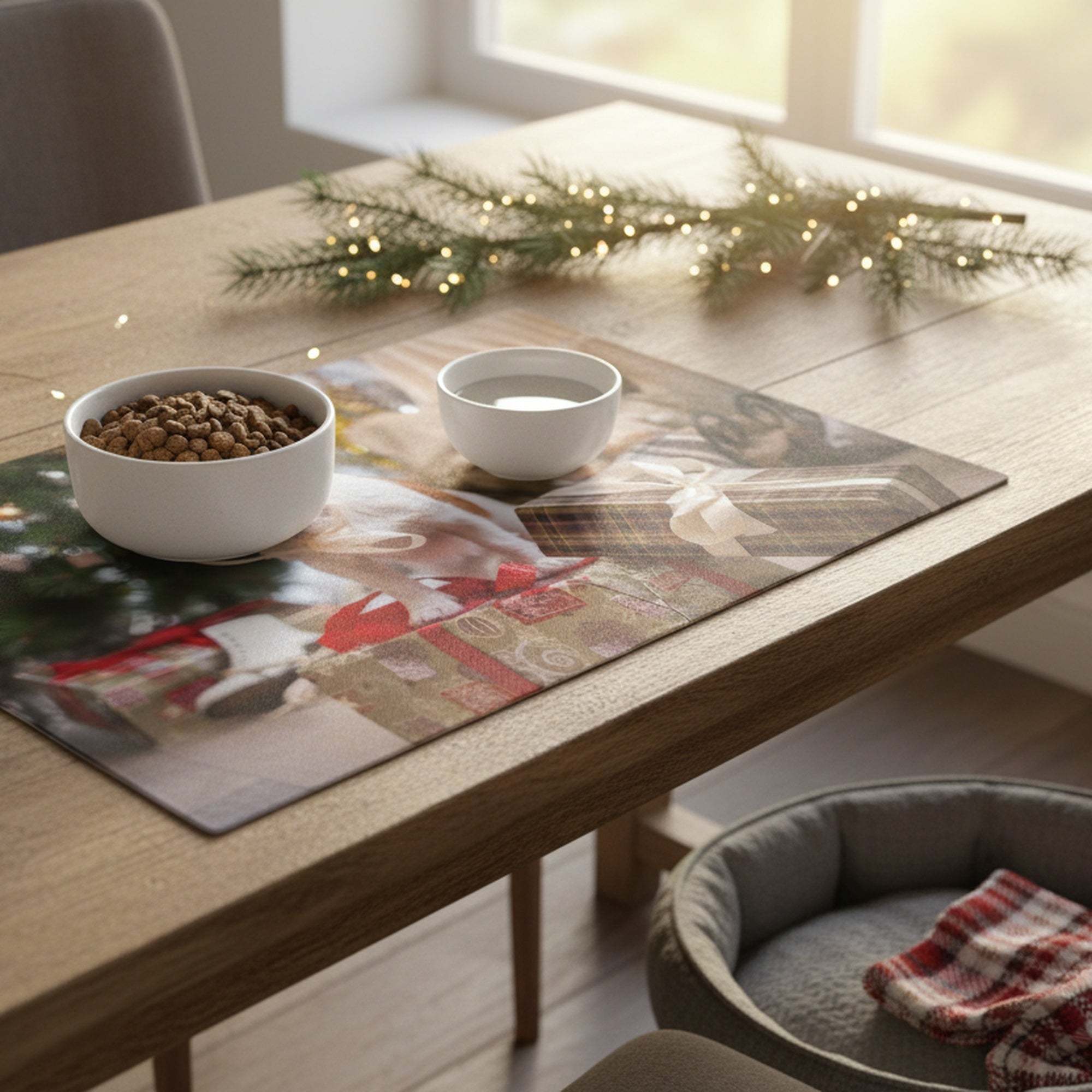 Plastic Placemat Dog and Gifts, Placemat, Holiday Decor- Set of 12