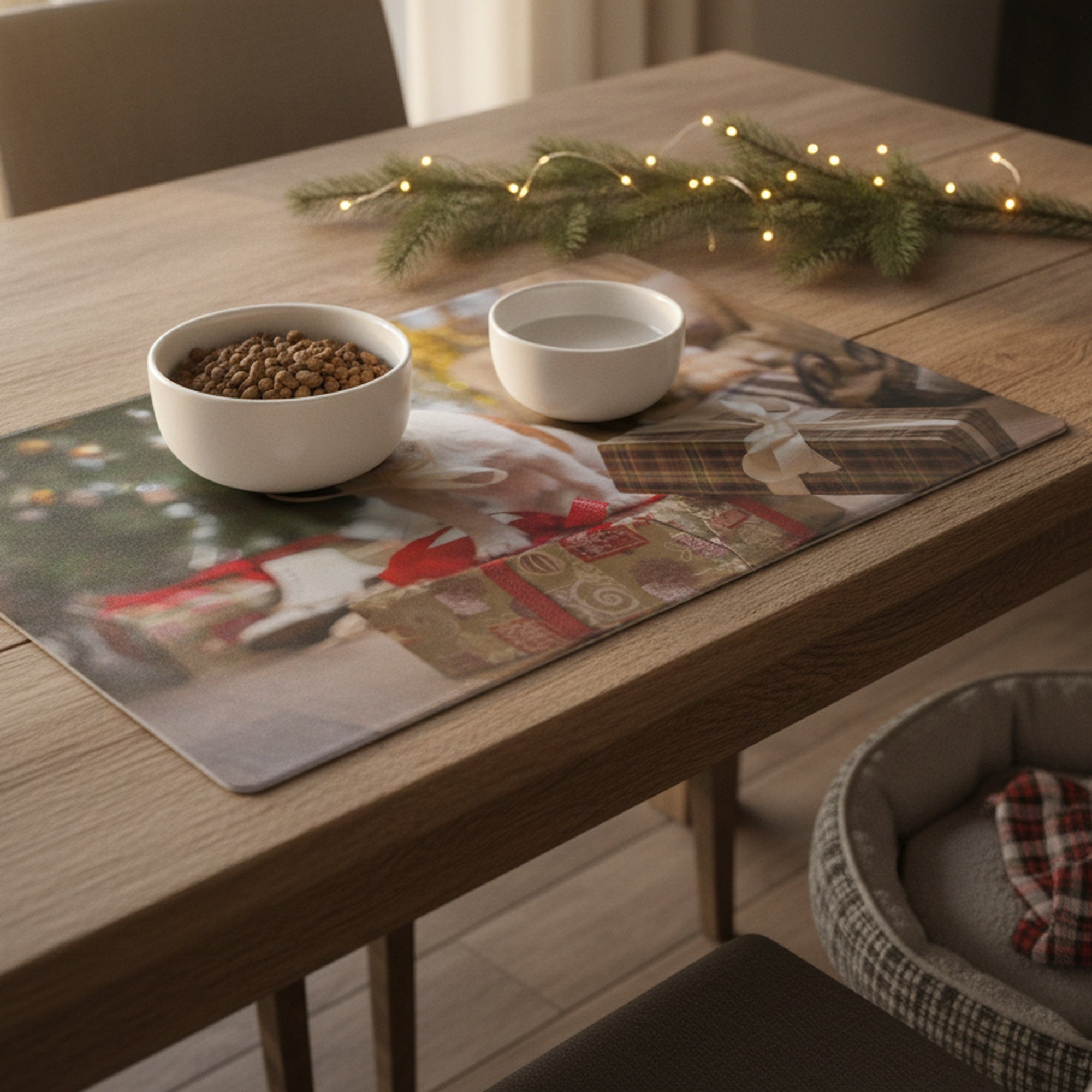 Plastic Placemat Dog and Gifts, Placemat, Holiday Decor- Set of 12