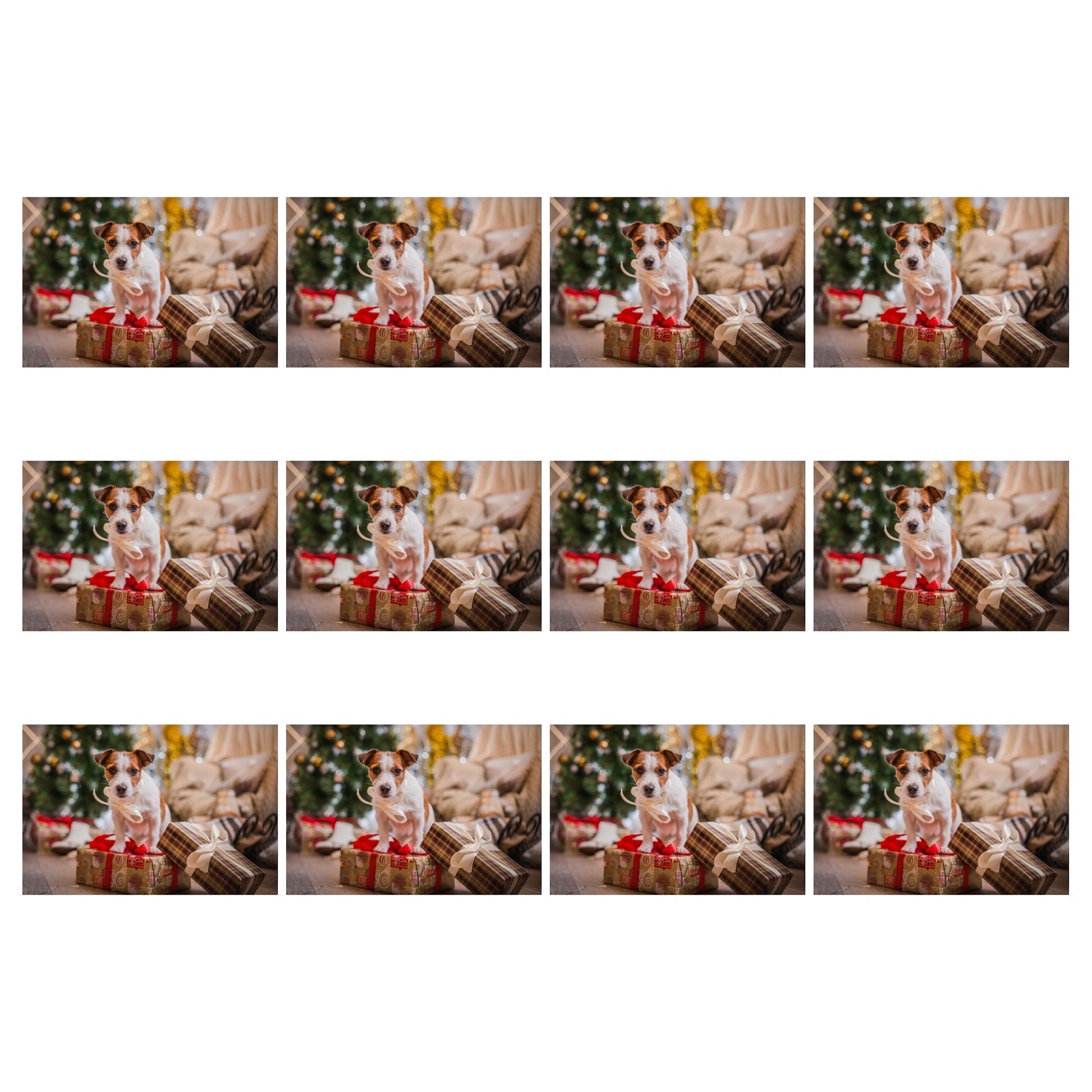 Plastic Placemat Dog and Gifts, Placemat, Holiday Decor- Set of 12