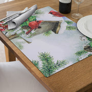 Birdhouse Plastic Christmas Placemat Set of 12 – Holiday Table Decor