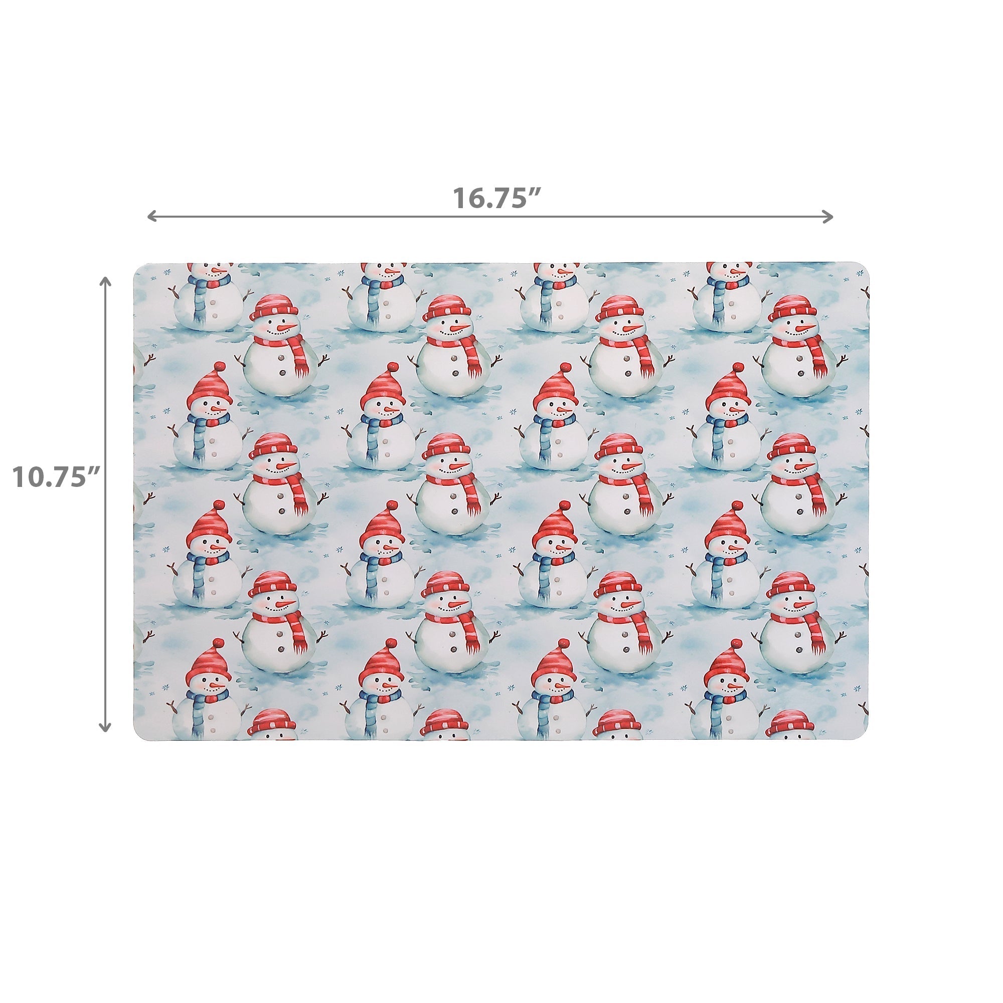 Multi Snowman Plastic Christmas Placemat Set of 12 – Holiday Table Decor