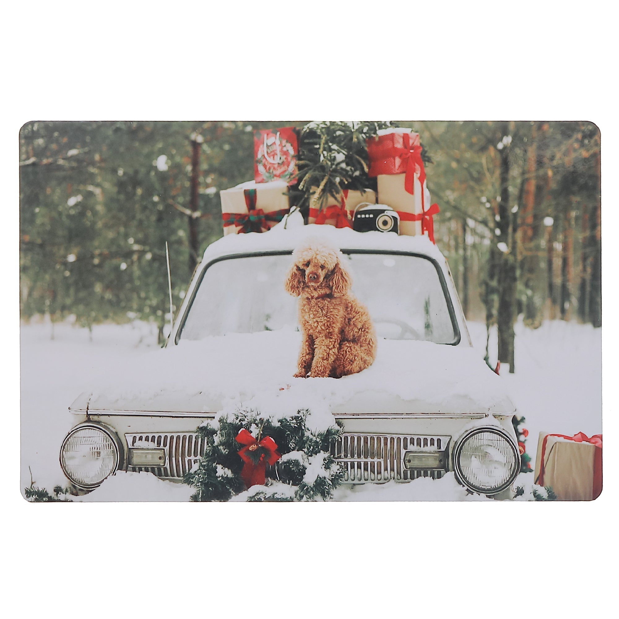 Puppy Plastic Christmas Placemat Set of 12 – Holiday Table Decor