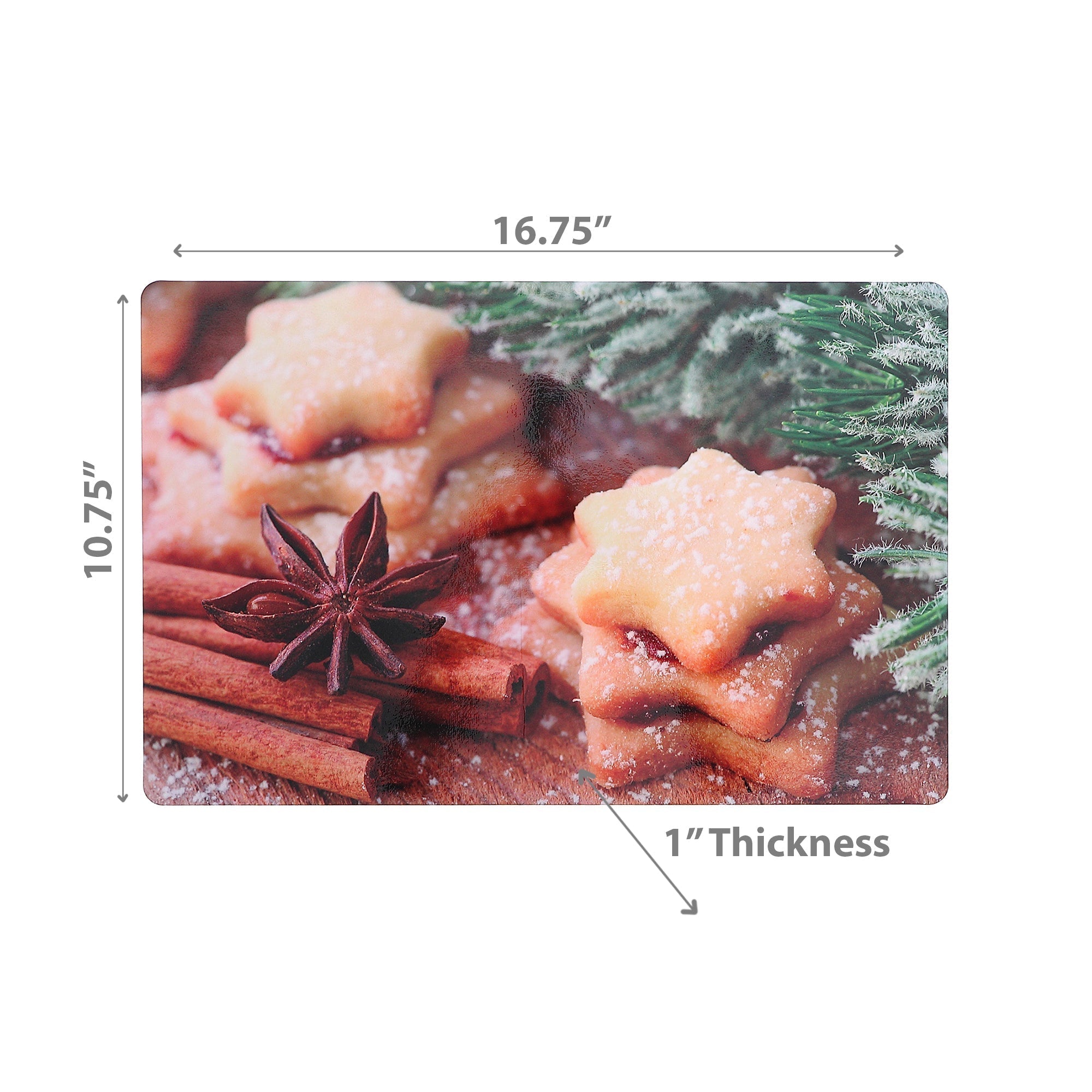 Christmas Plastic Placemat Shortbread Cookies Set Of 12, Holiday Table Decor, Festive Dining Accent