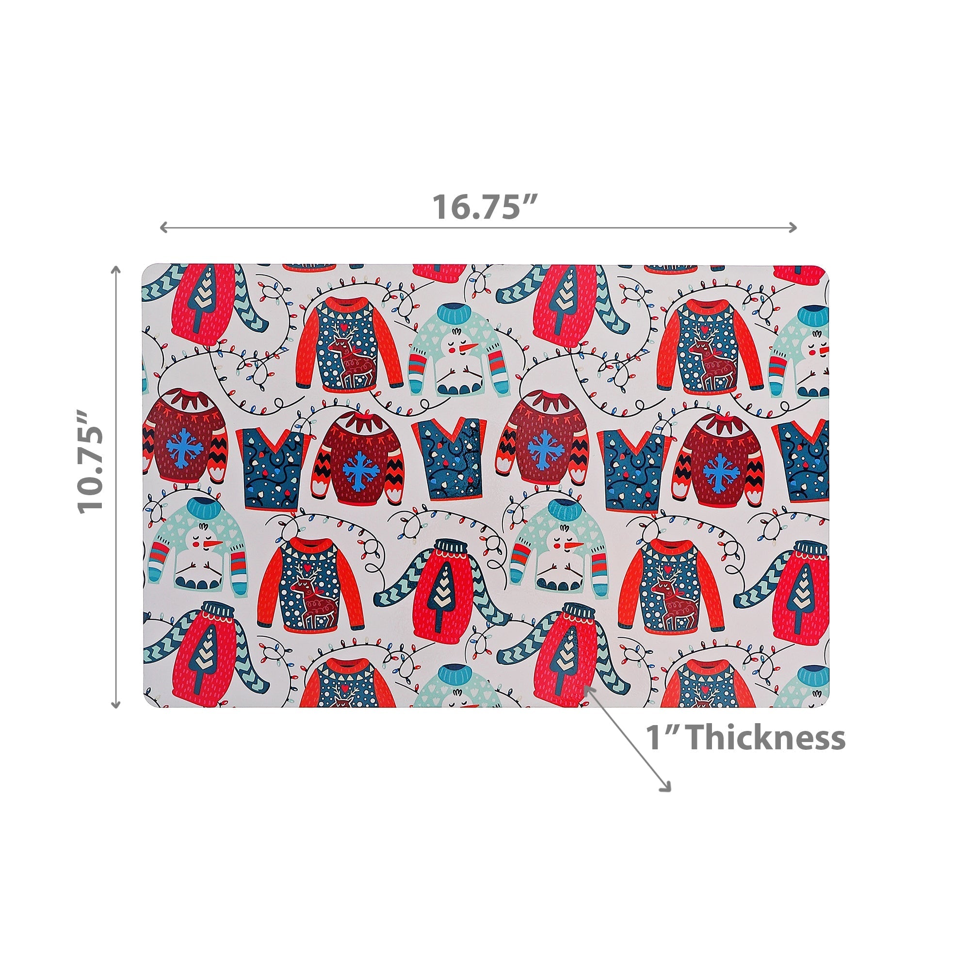 Christmas Plastic Placemat Sweater Weather Set Of 12, Holiday Table Decor, Festive Dining Accent