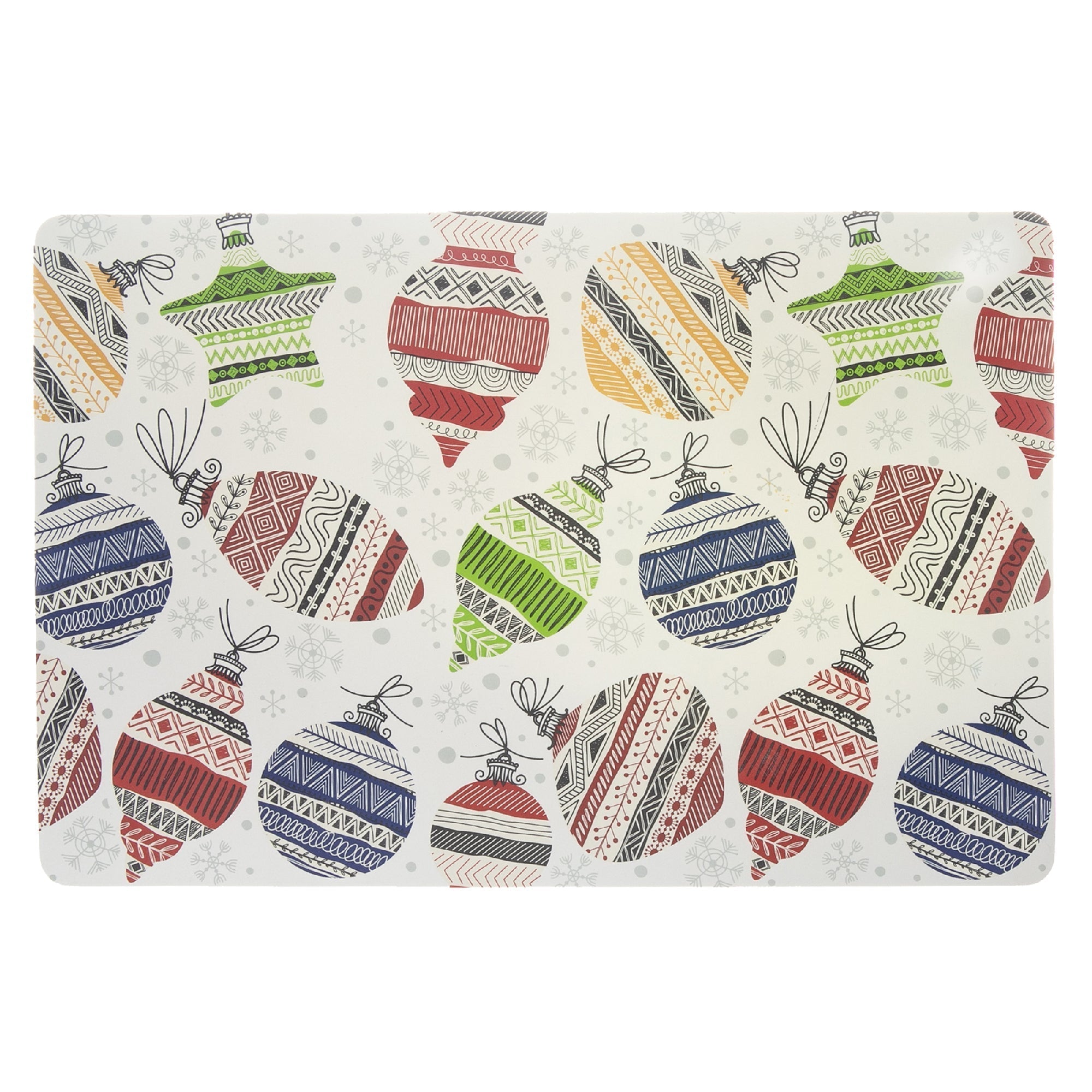 EVA Placemat Christmas Ornaments 12 X 18 Holiday Table Mats - Set of 12