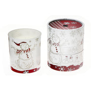 10.6 Ounce Scented Snowman Glass Candle Cranberry Cassis, Christmas Candle, Holiday Candle Decor, Winter Home Fragrance