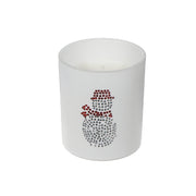 Seven Oz Matte White Jar Scented Candle Snowman Myrrh and Tonka Fragrance - Set of 2, Holiday Candle, Christmas Decor, Festive Home Accent