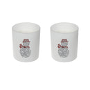 7Oz Matte White Jar Scented Candle (Snowman) (Myrrh & Tonka) - Set of 2