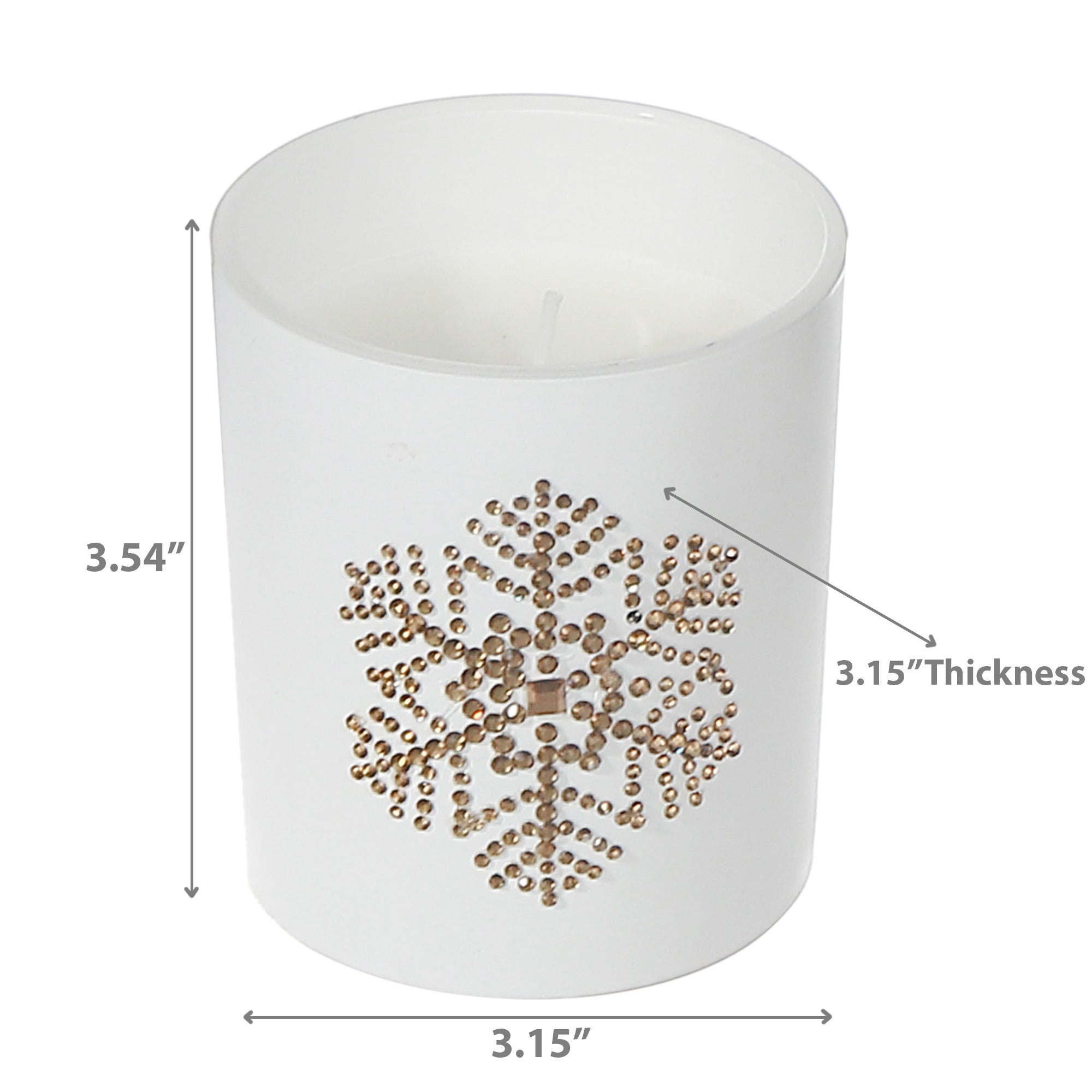 Seven Oz Matte White Jar Scented Candle Snowflake Sacred Forest Fragrance - Set of 2, Holiday Candle, Christmas Home Decor, Festive Accent