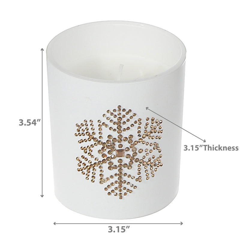 7Oz Matte White Jar Scented Candle (Snowflake) (Sacred Forest) - Set of 2