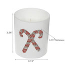 7Oz Matte White Jar Scented Candle (Candy Cane) (Peppermint) - Set of 2