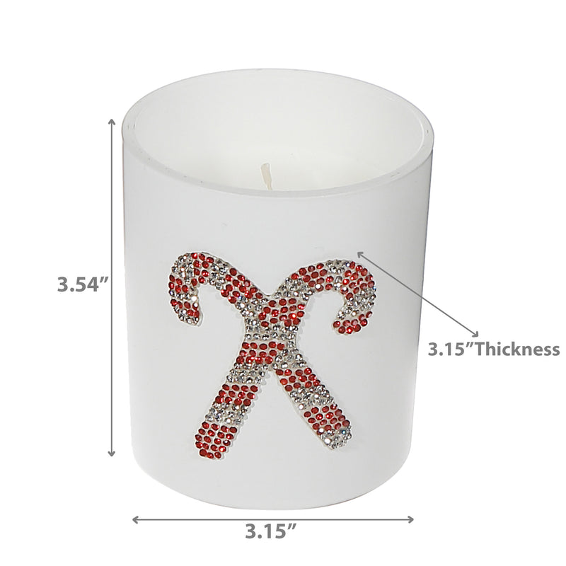 7Oz Matte White Jar Scented Candle (Candy Cane) (Peppermint) - Set of 2