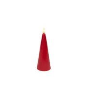 LED Unscented Cone Candle with Timer Red 2.4" X 6", Holiday Decor- Set of 2