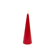 LED Unscented Cone Candle with Timer Red 2.6" X 8", Holiday Decor- Set of 2