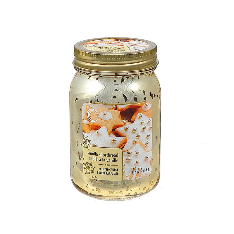 9.2oz Electroplated Mason Jar Candle – Vanilla Shortbread Scented