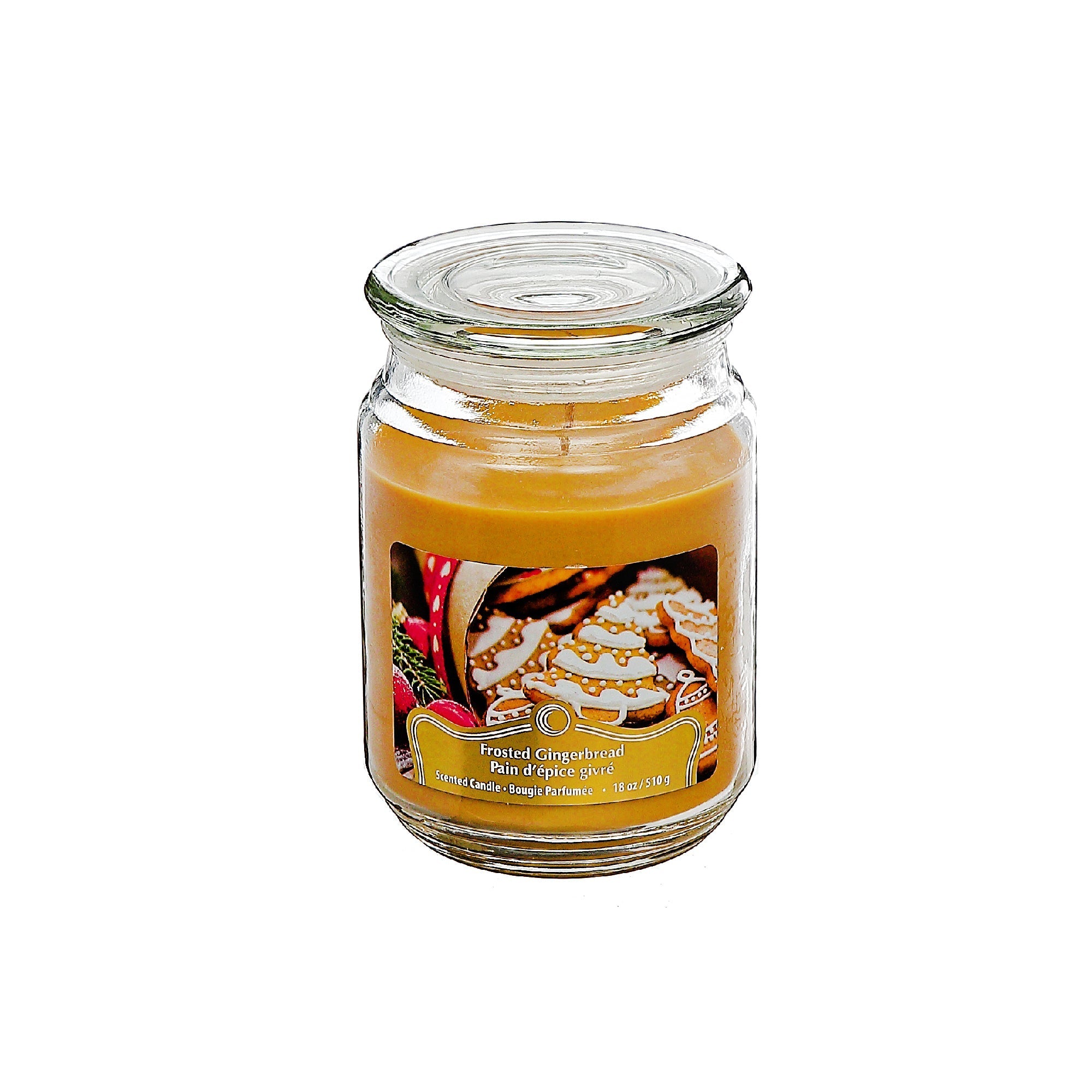 Christmas Scented Jar Candle Gingerbread 18 Oz Set Of 2, Holiday Candle, Festive Home Fragrance