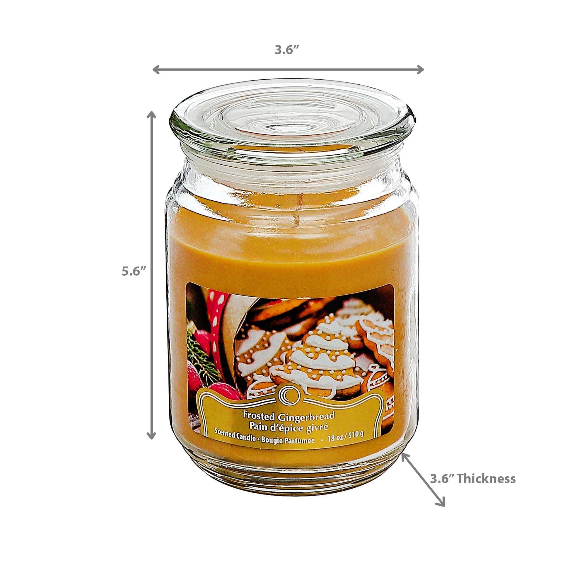 Christmas 18 Oz Scented Jar Candle Gingerbread - Set of 2