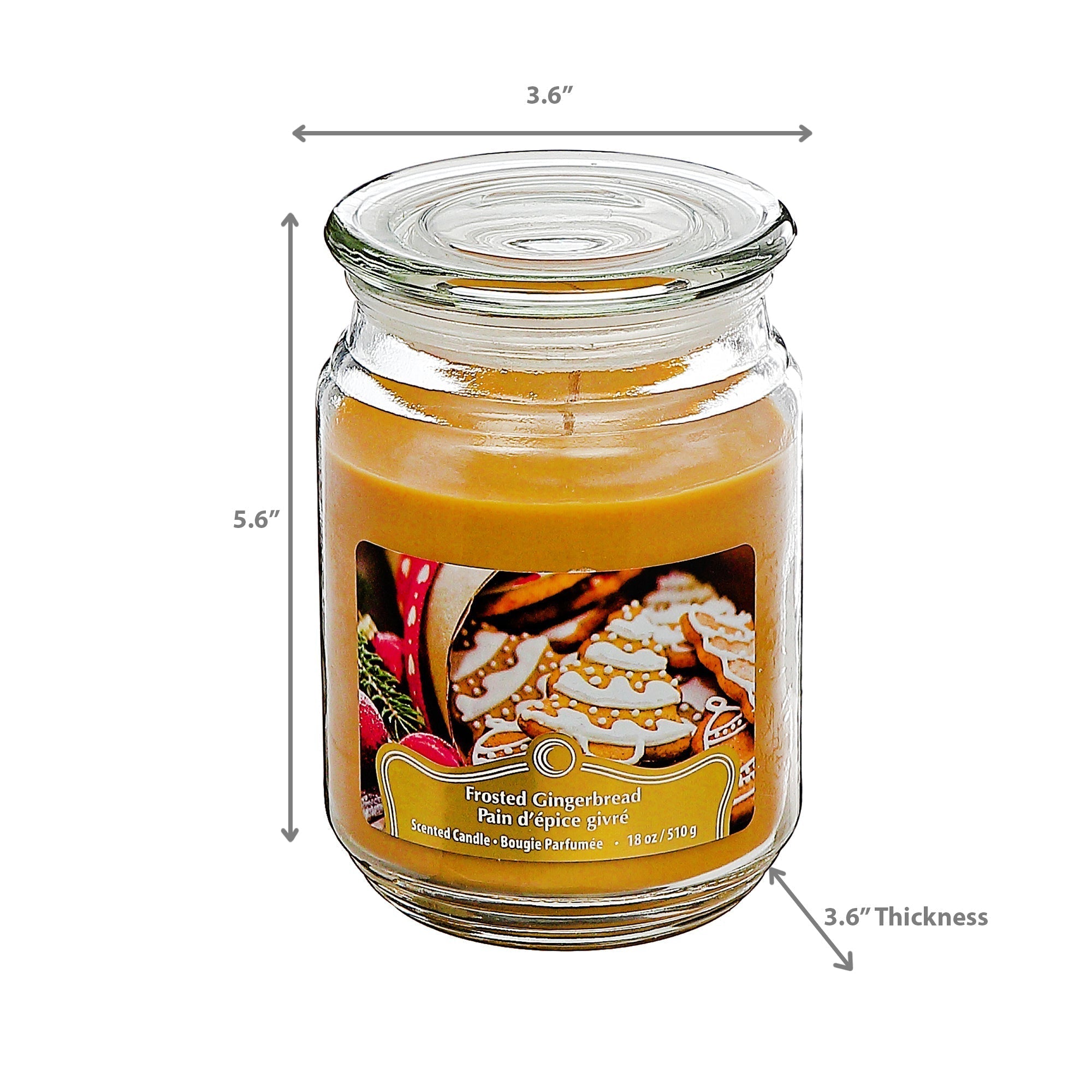Christmas 18 Oz Scented Jar Candle Gingerbread - Set of 2