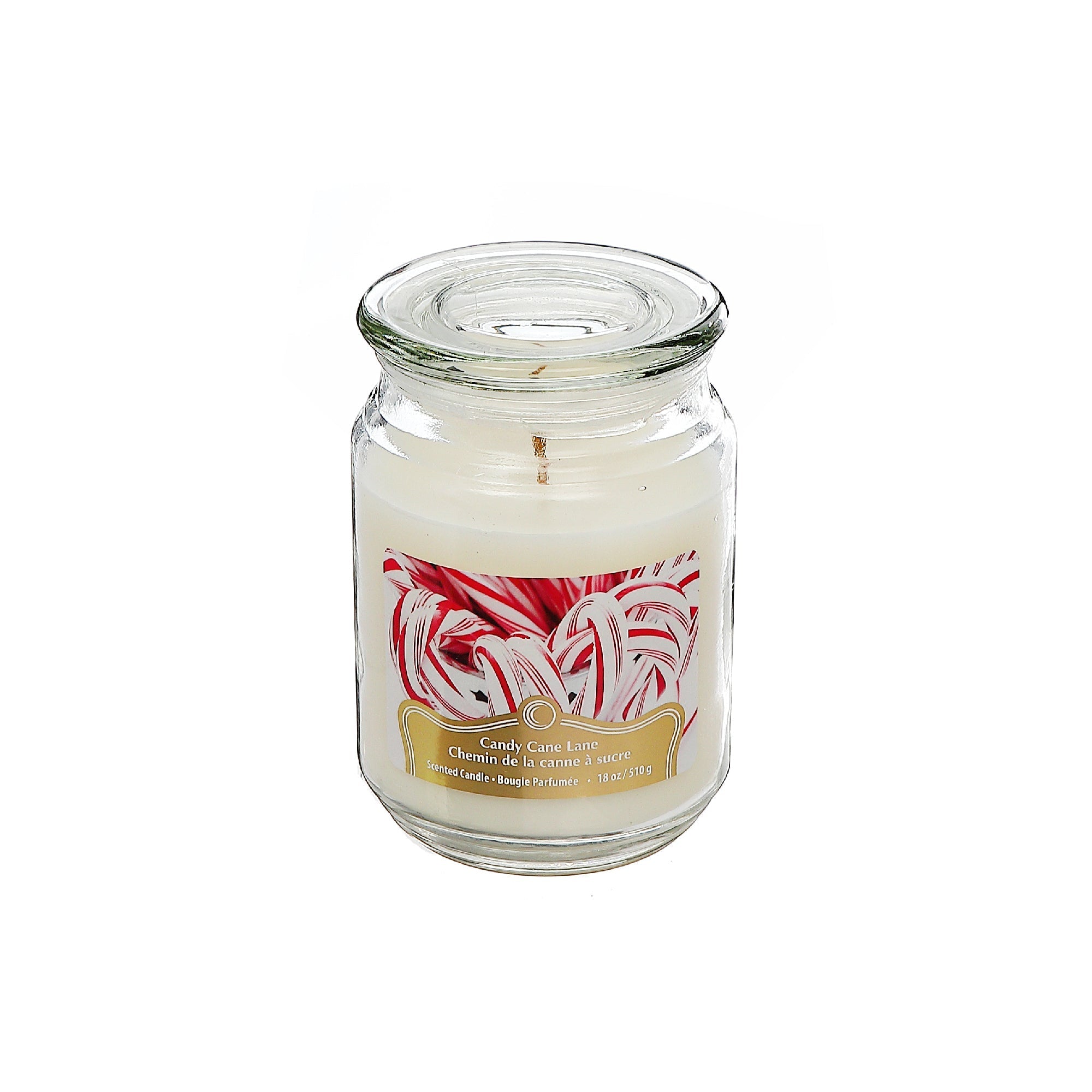 Christmas Scented Jar Candle Candy Cane 18 Oz Set Of 2, Holiday Candle, Festive Home Fragrance