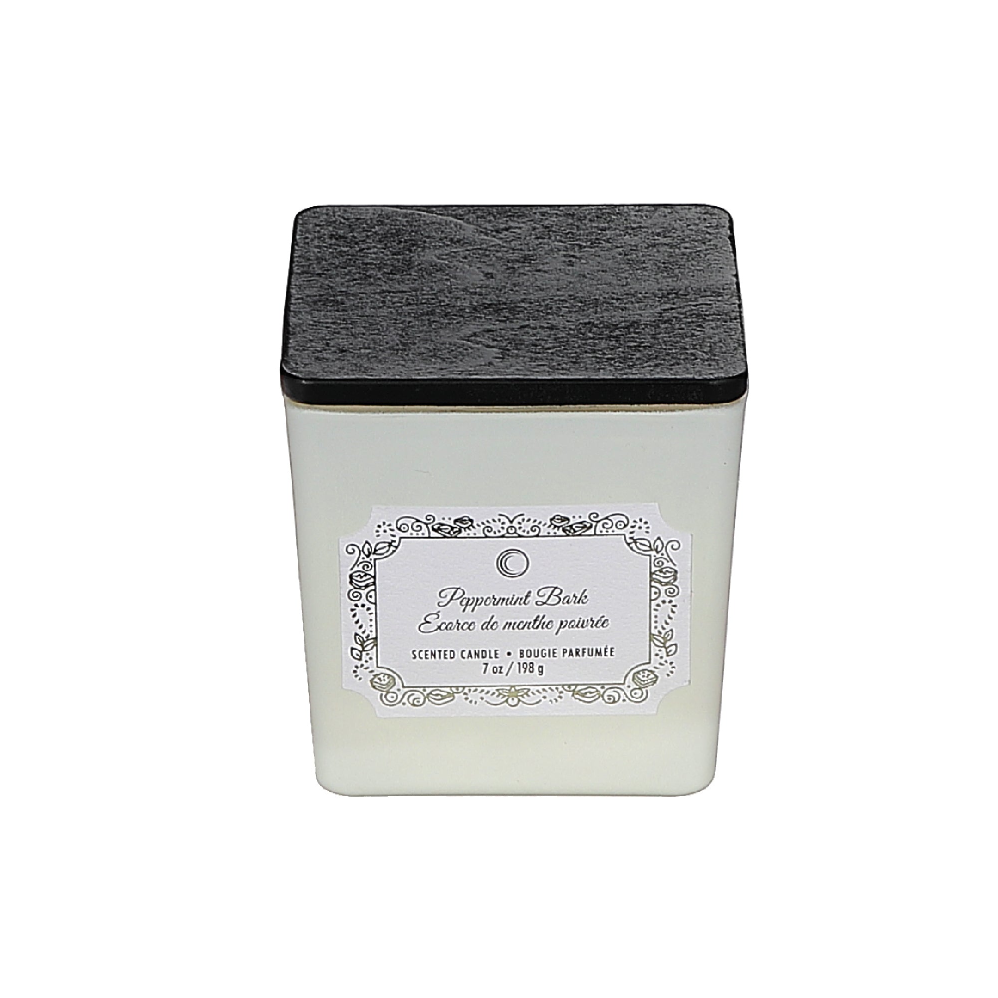 Christmas Square Candle Peppermint Bark 7 Oz, Holiday Candle, Festive Home Decor