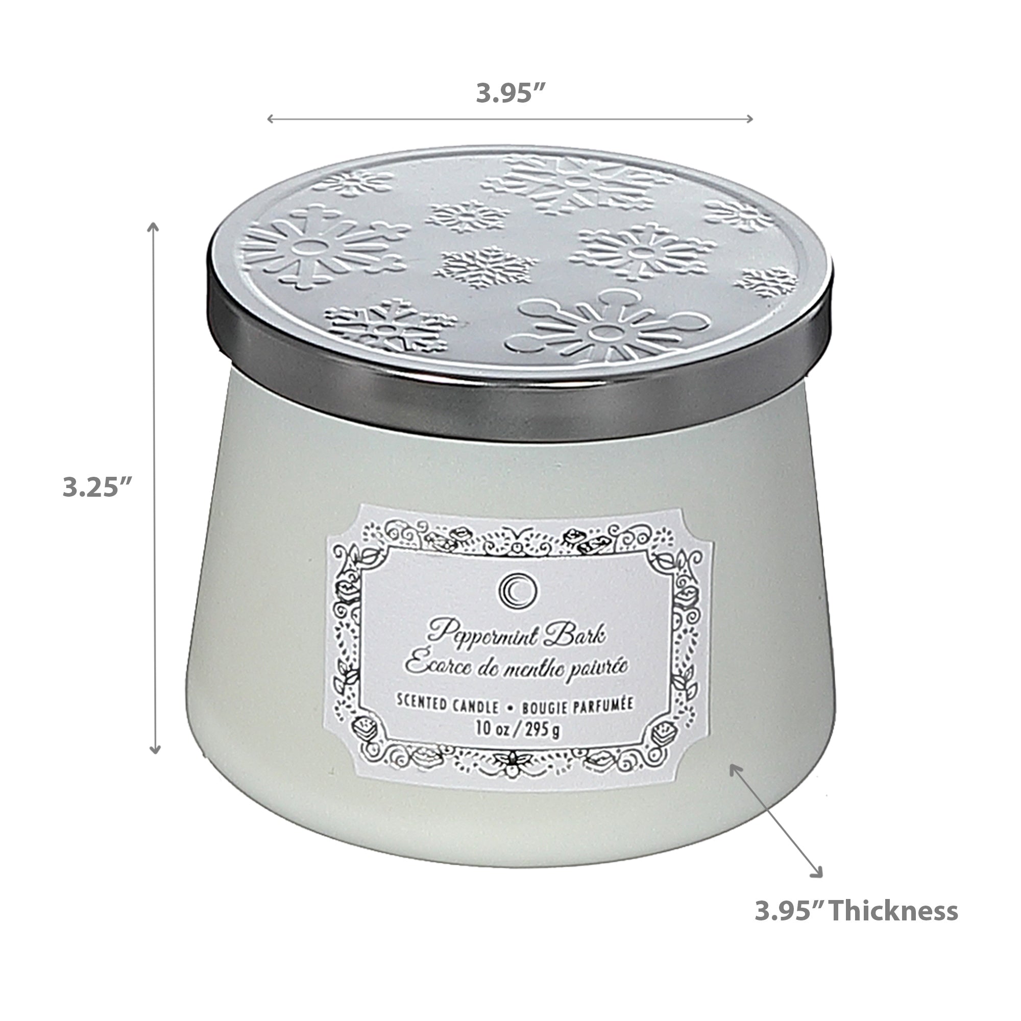 Christmas 10.5Oz Taper Candle Peppermint Bark
