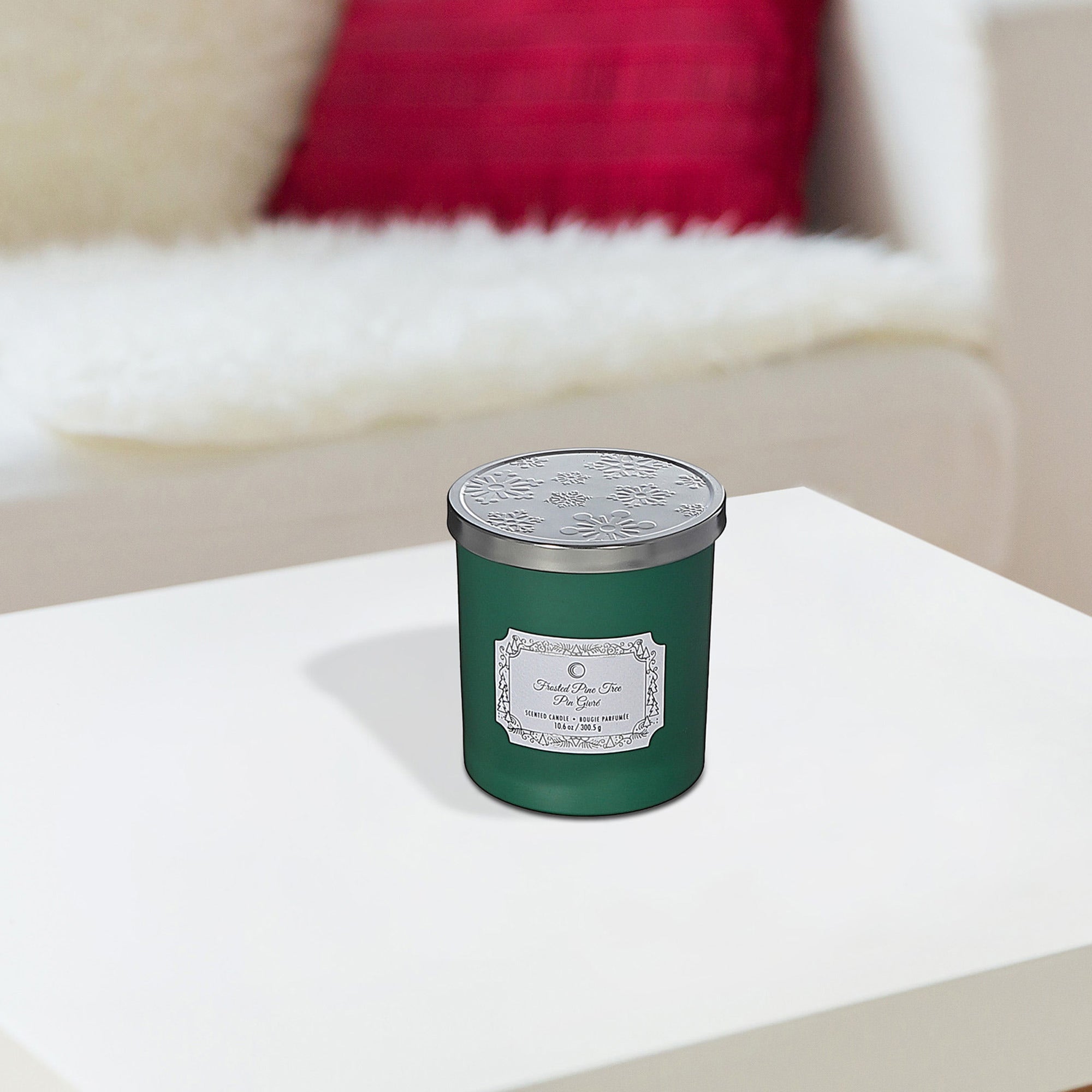Christmas Jar Candle Frosted Pine Tree 10.5 Oz, Holiday Candle, Festive Fragrance