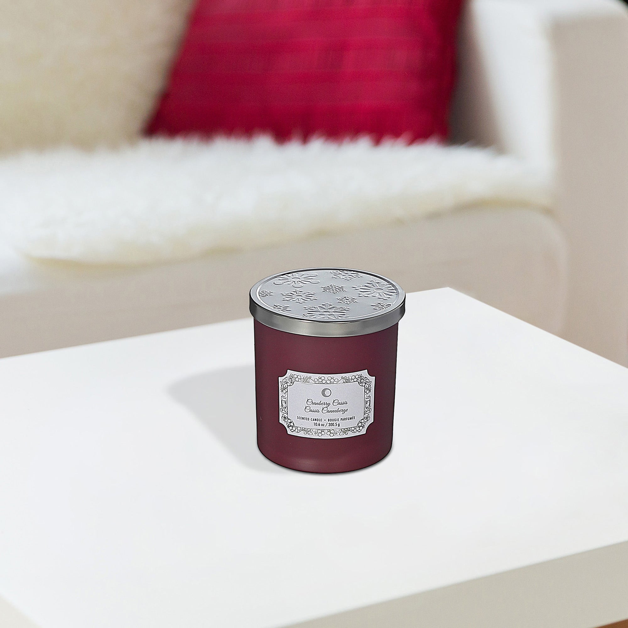 Christmas Jar Candle Cranberry Cassis 10.5 Oz, Holiday Candle, Festive Fragrance