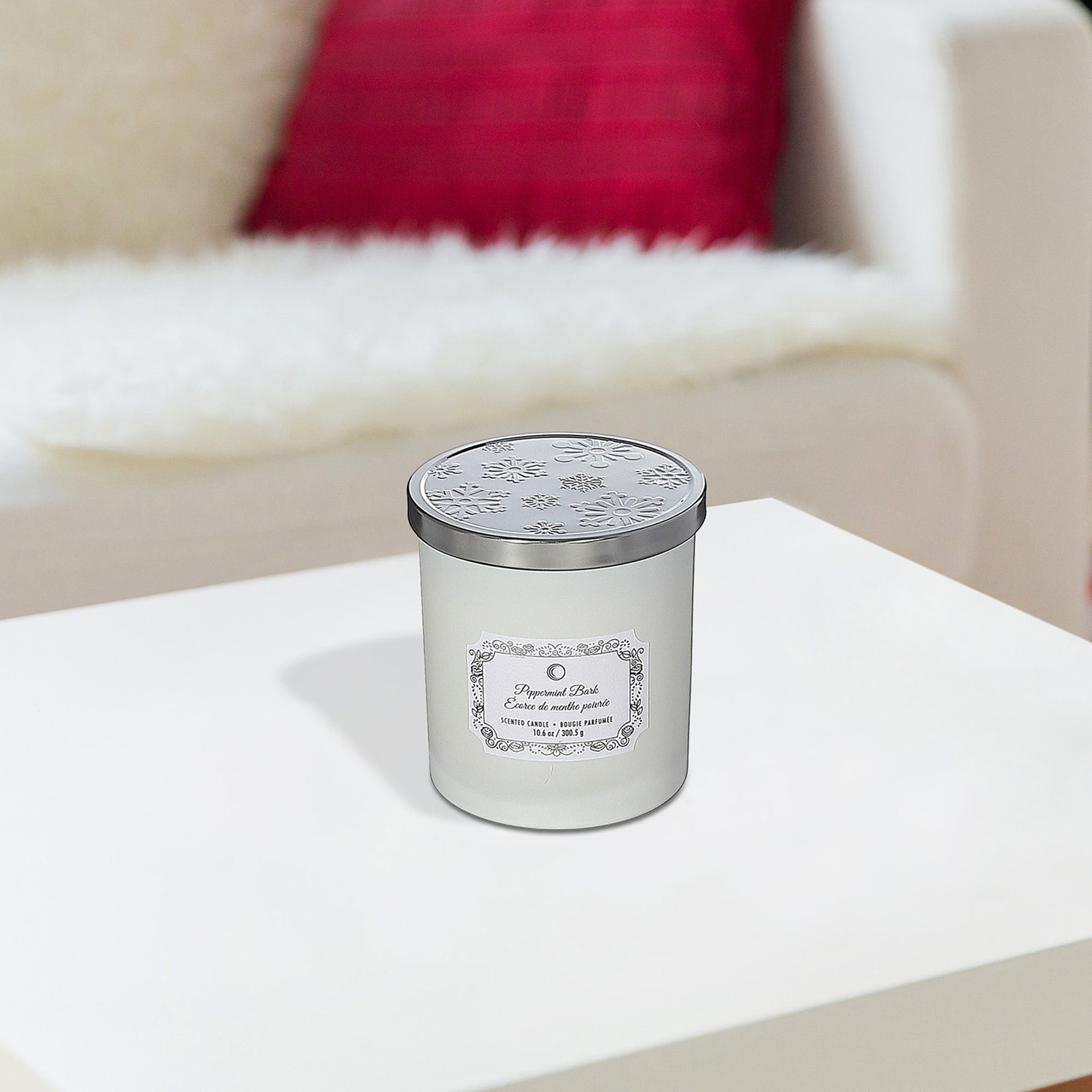 Christmas Jar Candle Peppermint Bark 10.5 Oz, Holiday Candle, Festive Fragrance