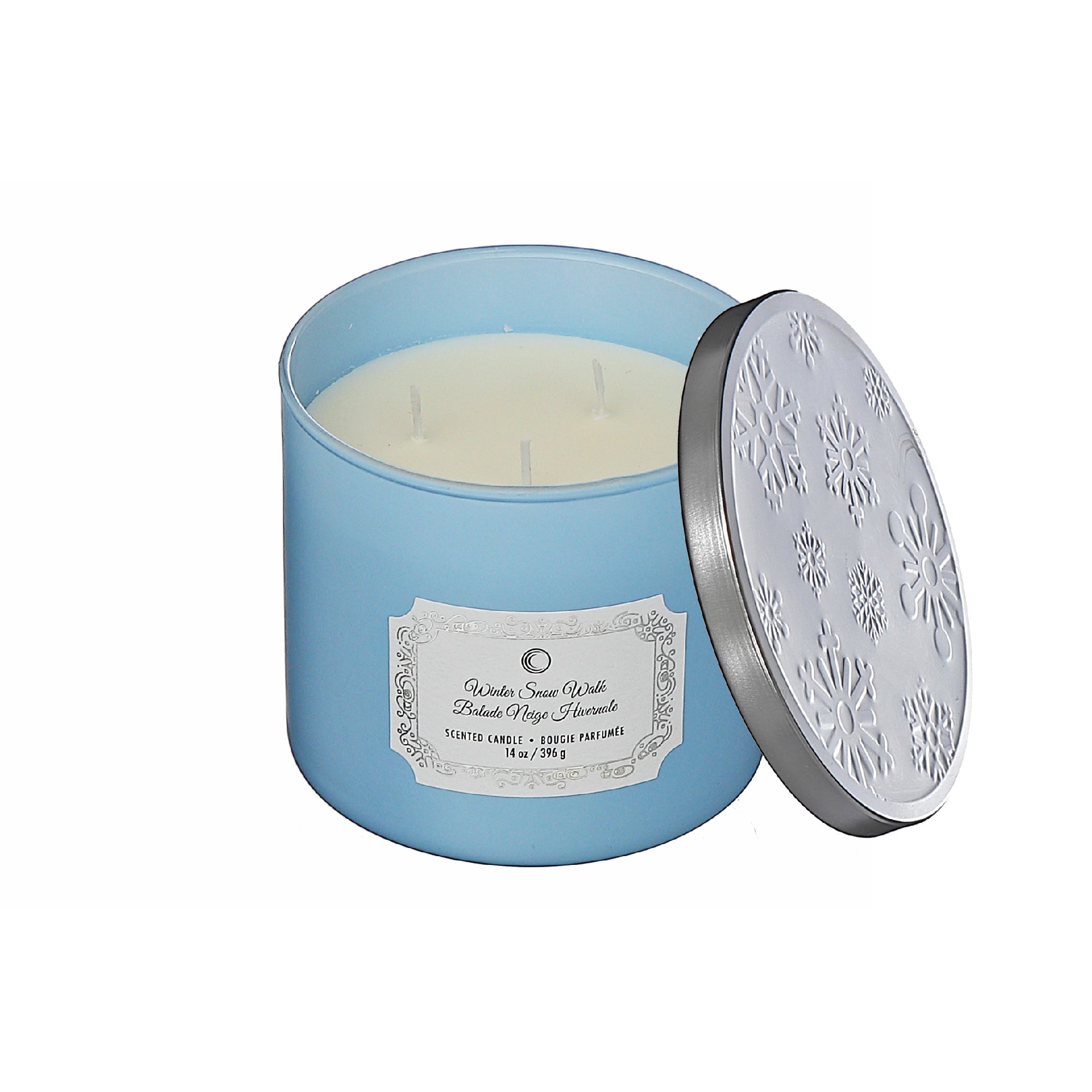 Christmas 3 Wick Jar Candle Winter Snow Walk 14 Oz, Holiday Candle, Festive Fragrance